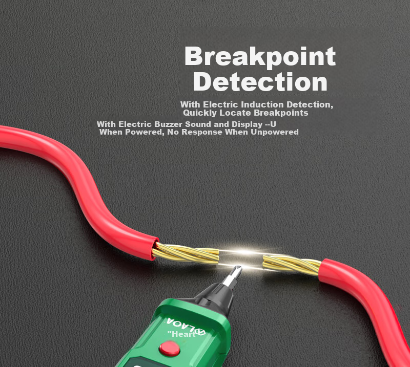 LAOA Digital Display Voltage Tester, Smart Test Pen with Replaceable Heads, Eleven-Character Voltage Tester LA824300 10