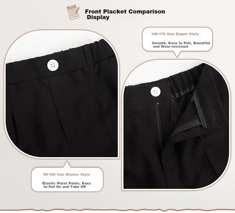 LUOBOBEIBEI Boys' New Chinese-Style Formal Wear, Winter Fleece-Lined Jacket, Children's National Style Suit Tang Costume, Black Three-Piece Set, Size 140 7