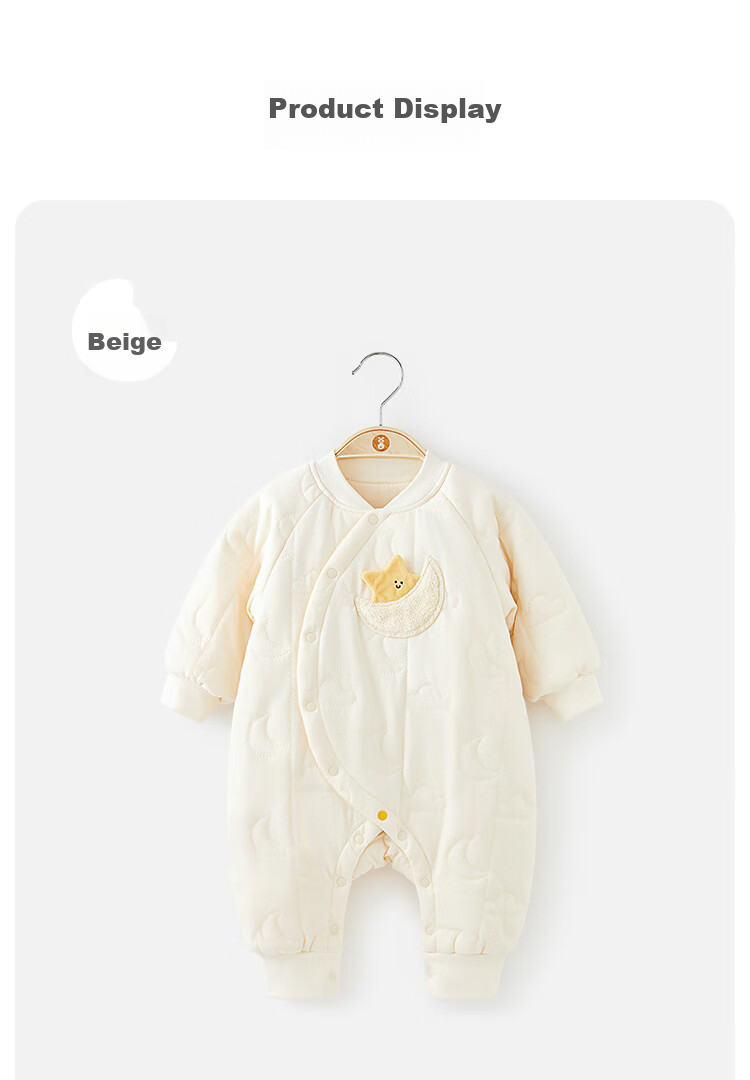 Wismorni Baby Cotton Clothing, Autumn And Winter Newborn Warm Onesie, Three-Layer Padded Jacket, Outdoor Winter Outfit 16