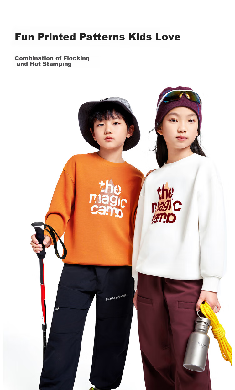 Annil Children's Clothing, Boys And Girls Long-Sleeve Sweatshirt, 2024 Autumn New Sports Printed Outdoor Warm Loose Fit, Off-White, Size 110 4