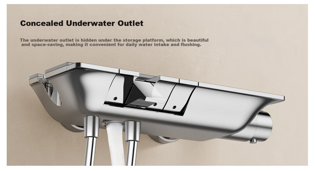 JOMOO Shower Set with Brass Piano Key Design, Descaling, Waist And Back Sprays, Massage Function, Constant Temperature, SPA Shower System 26192-695/1B 39