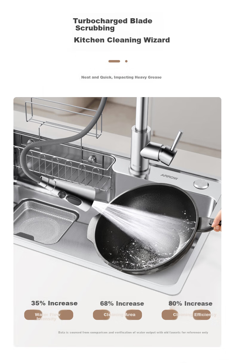 ARROW 304 Stainless Steel Hot And Cold Water Faucet, Rotatable Pull-Out Tap, Kitchen Pull-Type [15% Refreshing Subsidy] 4