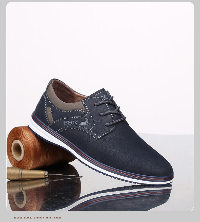 Gongyang Casual Leather Shoes for Men, Spring And Summer Men's Shoes, Business Casual Shoes, Commuter Work Shoes, Blue, Size 41 11