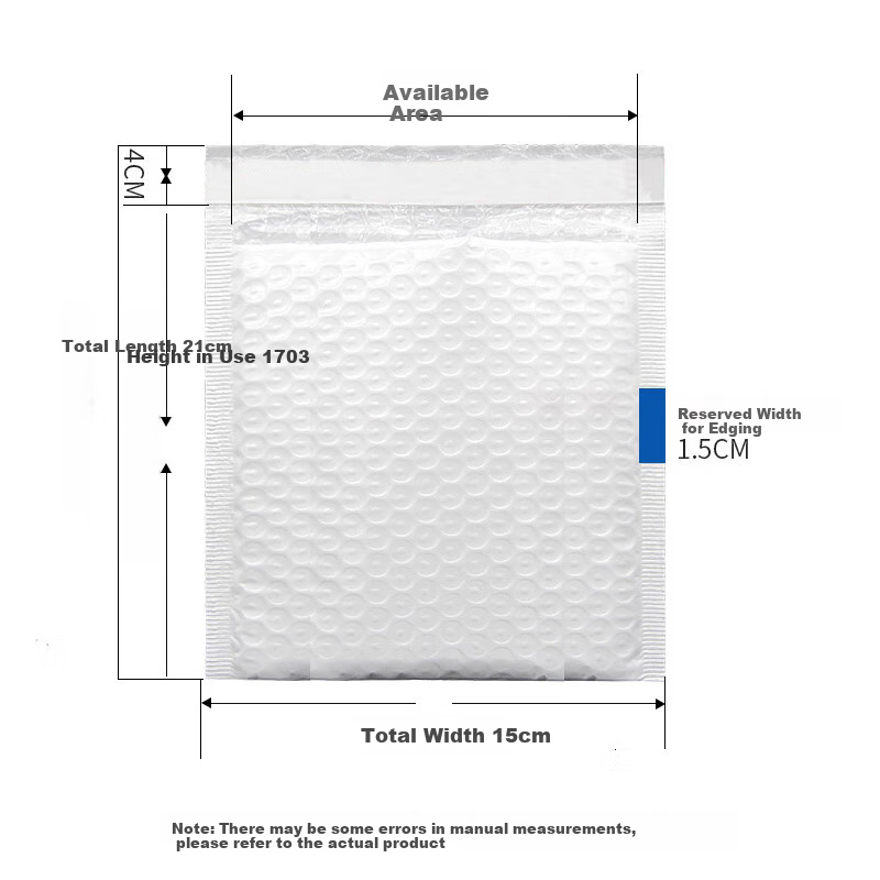 Keruier White Pearl Film Bubble Bags, Express Envelopes, Thickened Waterproof Shockproof Foam Bags for Clothing And Books, Logistics Packaging Bags [20 Pieces/set]