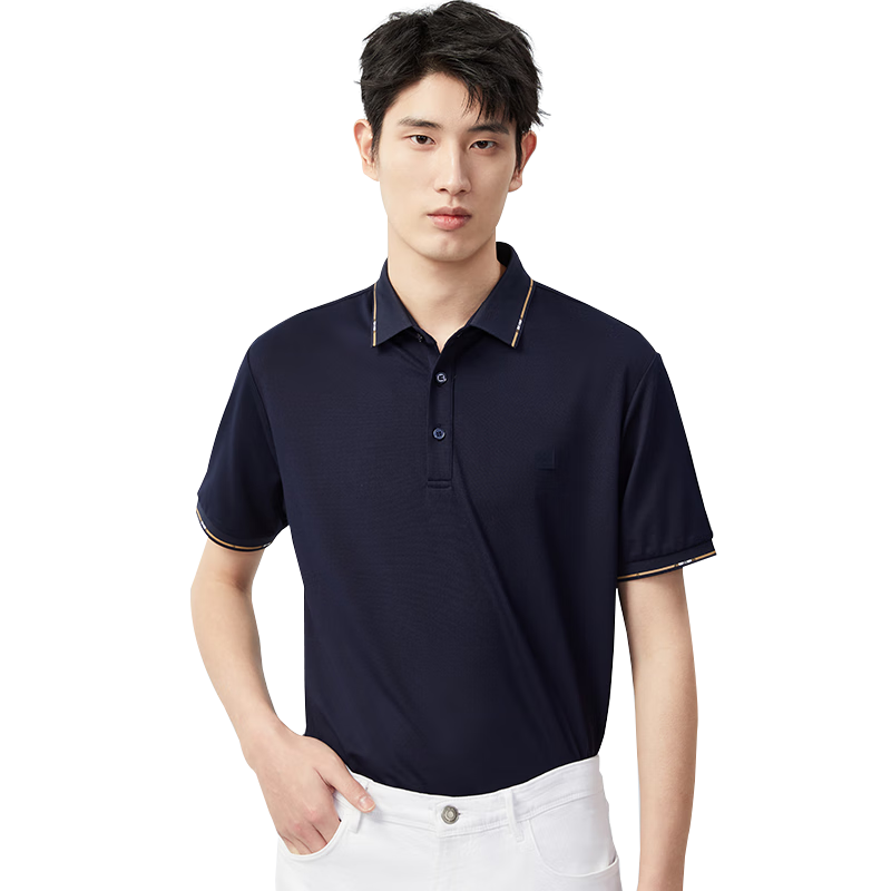 Hodo [Modal Silk] Short-Sleeve Ice Silk Antibacterial Cool-Feeling Polo Shirt, Men's Comfortable Elastic Collar T-Shirt