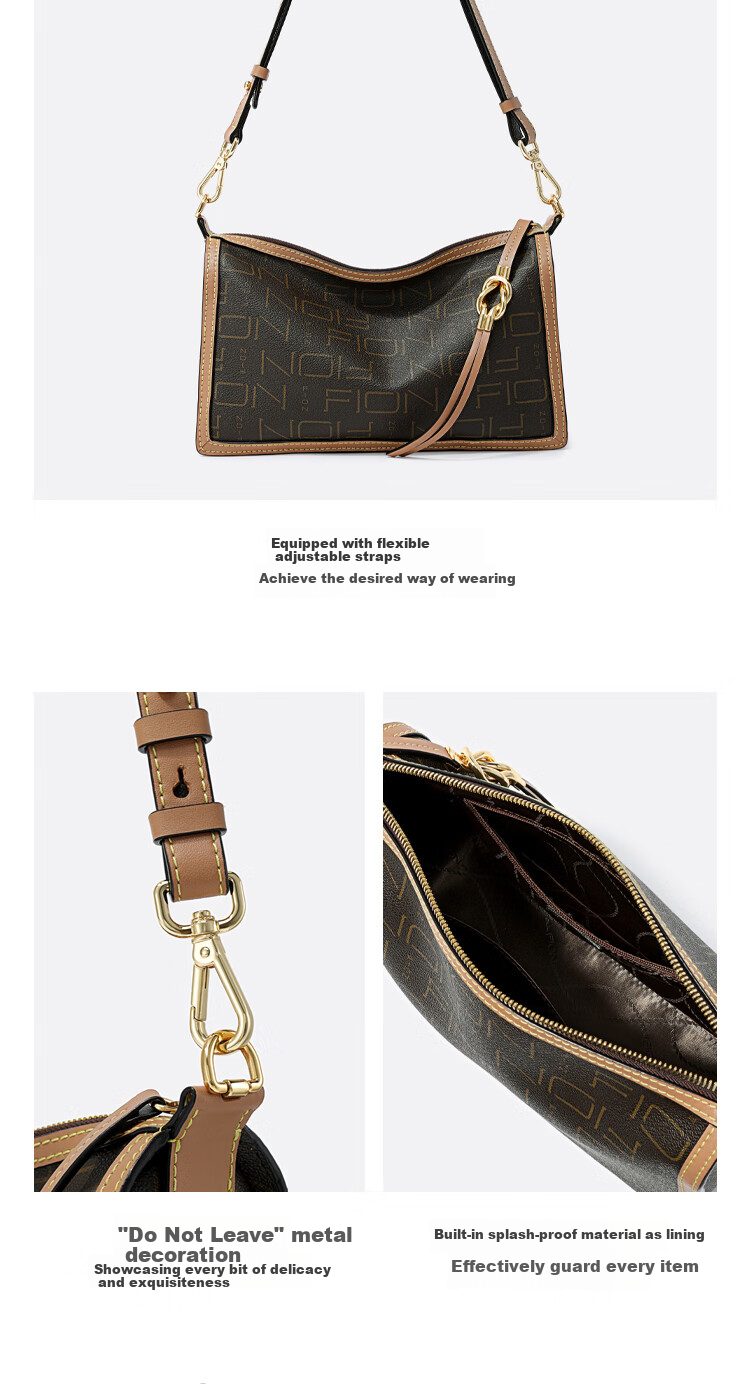 FION Classic Floral Pattern Handbag, Commuter Bag for Women, Shoulder Crossbody Bag, Valentine's Day And Birthday Gift 3