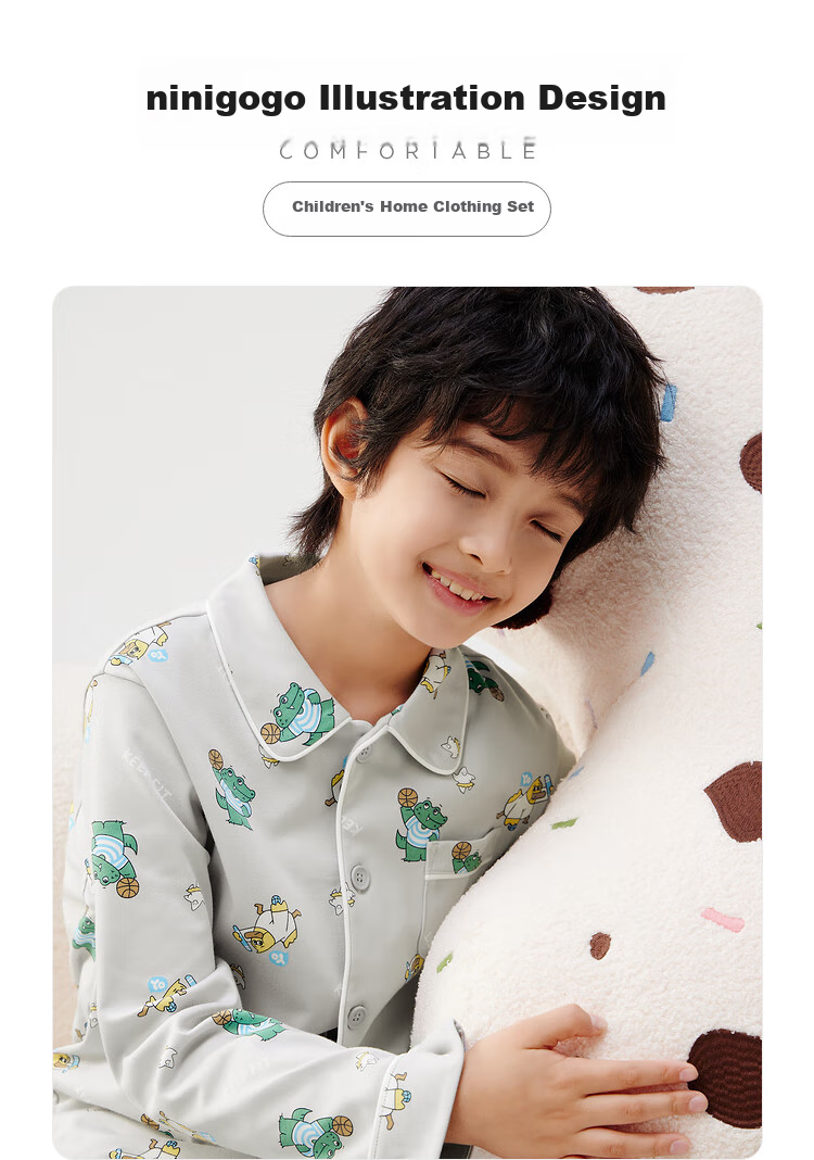BALABALA Children's Pajama Set, Boys And Girls Spring Home Wear [Ninigogo IP] 208925171201 7