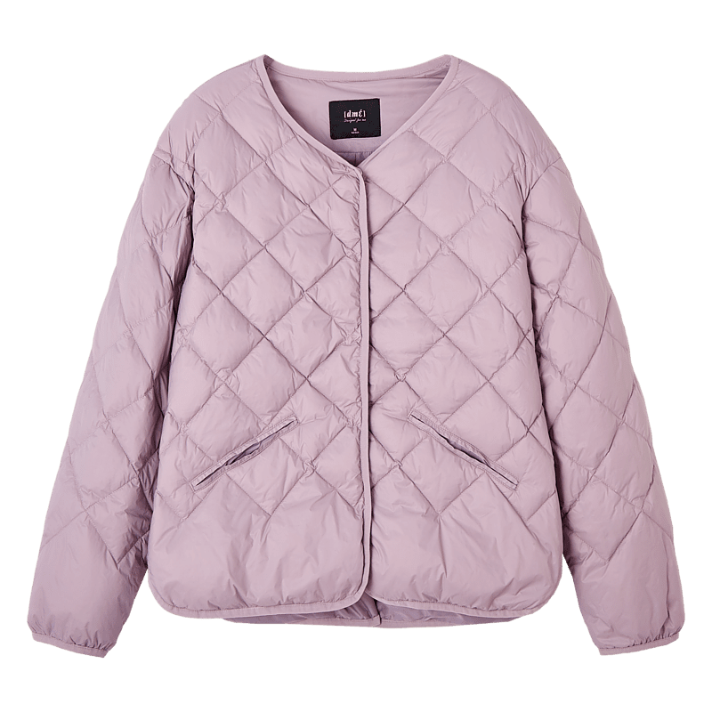 Dme [Lightweight And Warm] Winter Luxury 90% Duck Down Round Neck Long Sleeve Slim-Fit Women's down Jacket