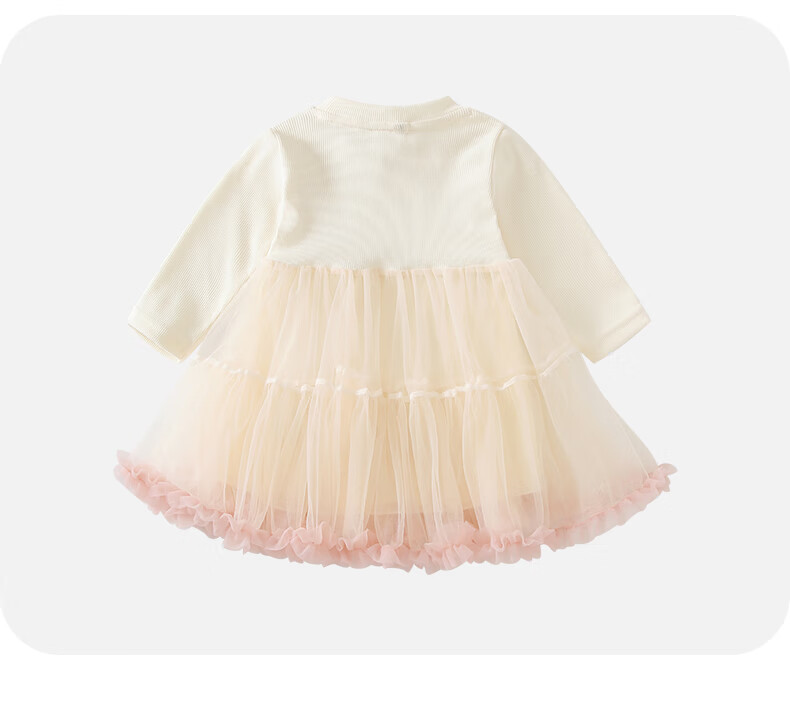 VOONLIE Girls' Chanel-Style Dress, Spring Fashion, Stylish Children's Princess Dress, Baby's First Birthday Party Dress, Tulle Skirt Set for Spring And Autum 3