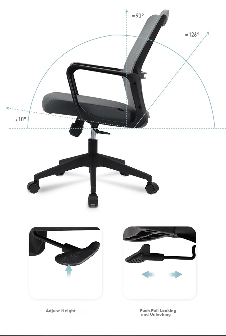 Deli 91103 Simple And Stylish Office Chair, Ergonomic Computer Chair, Home Study Seat, Elegant Gray 7