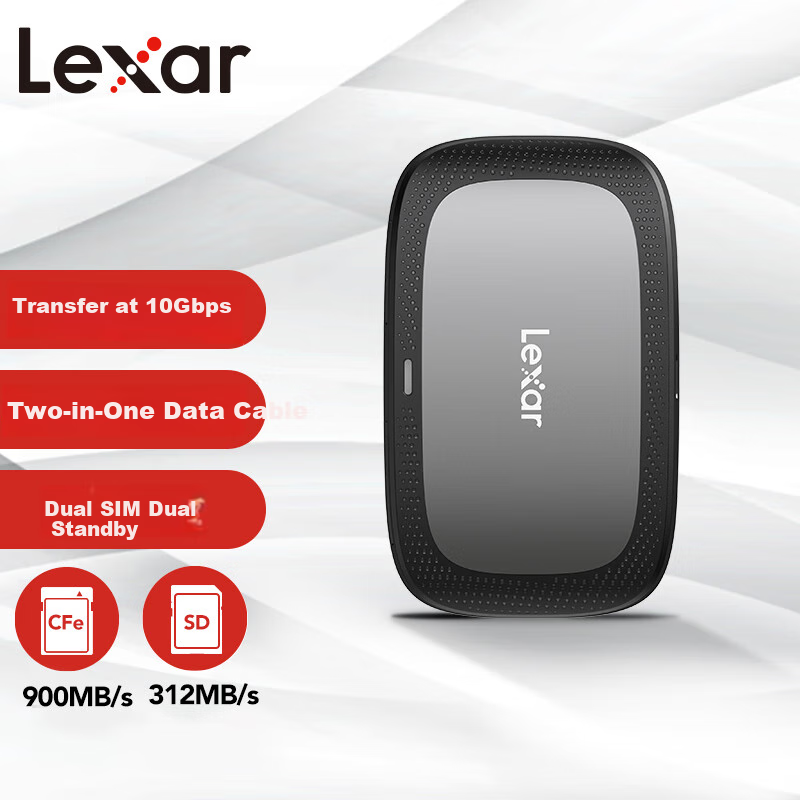 Lexar USB 3.2 High-Speed Card Reader, двухслотовый ридер для карт памяти CFexpress Type A/SD