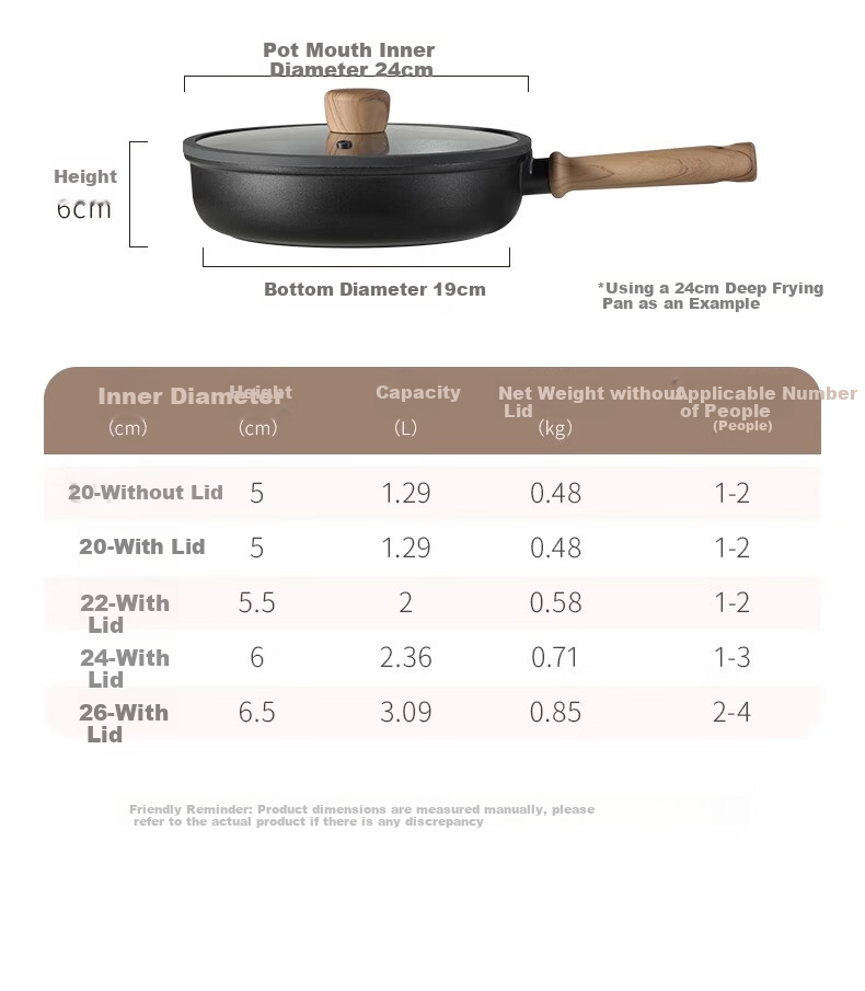 CaROTE Non-Stick Frying Pan, Small Skillet for Home Use, Suitable for Pancakes, Eggs, Steak, Titanium Cookware, Lightweight, Compatible with Induction Cookers, 26cm 20
