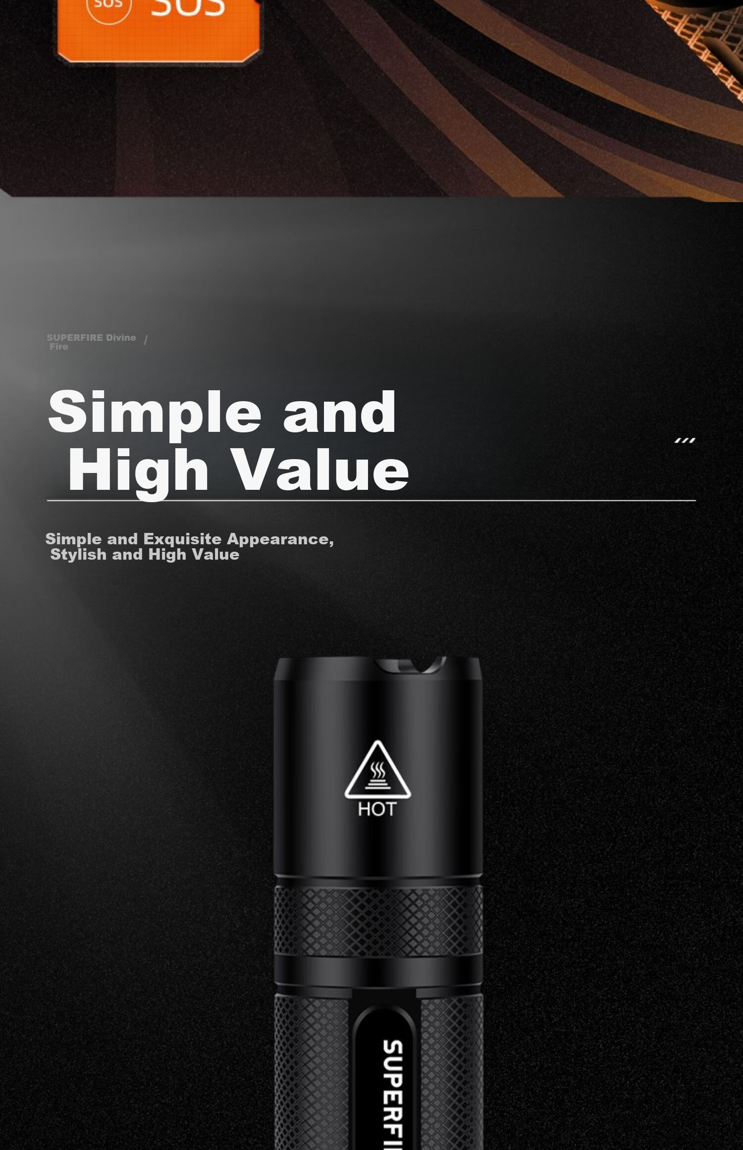 SupFire S5-A High-Power Flashlight, Ultra-Bright Compact Rechargeable LED Light for Home And Outdoor Use, Mini Portable Long-Range Multi-Functional Illumination, Waterproof, Suitable for Cycling, Long Battery Life of 7 Hours 8