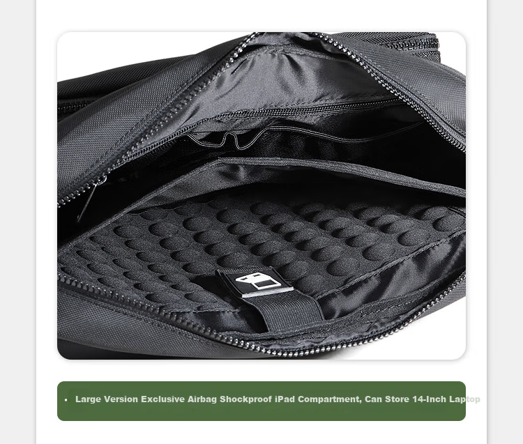 Slazenger Trendy Functional Magnetic Buckle Crossbody Bag Shoulder Bag Lightweight Large Capacity Messenger Bag, Black Extra-Large Versio 9