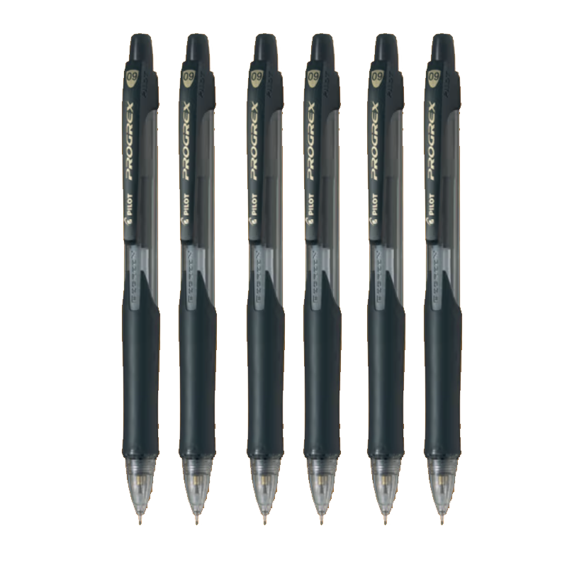 PILOT Elementary School Mechanical Pencil for First Grade Exams, Children's Kindergarten Beginner Stationery, Writing Pencil with Eraser Tip H-129 0.9mm Black 6-Pack