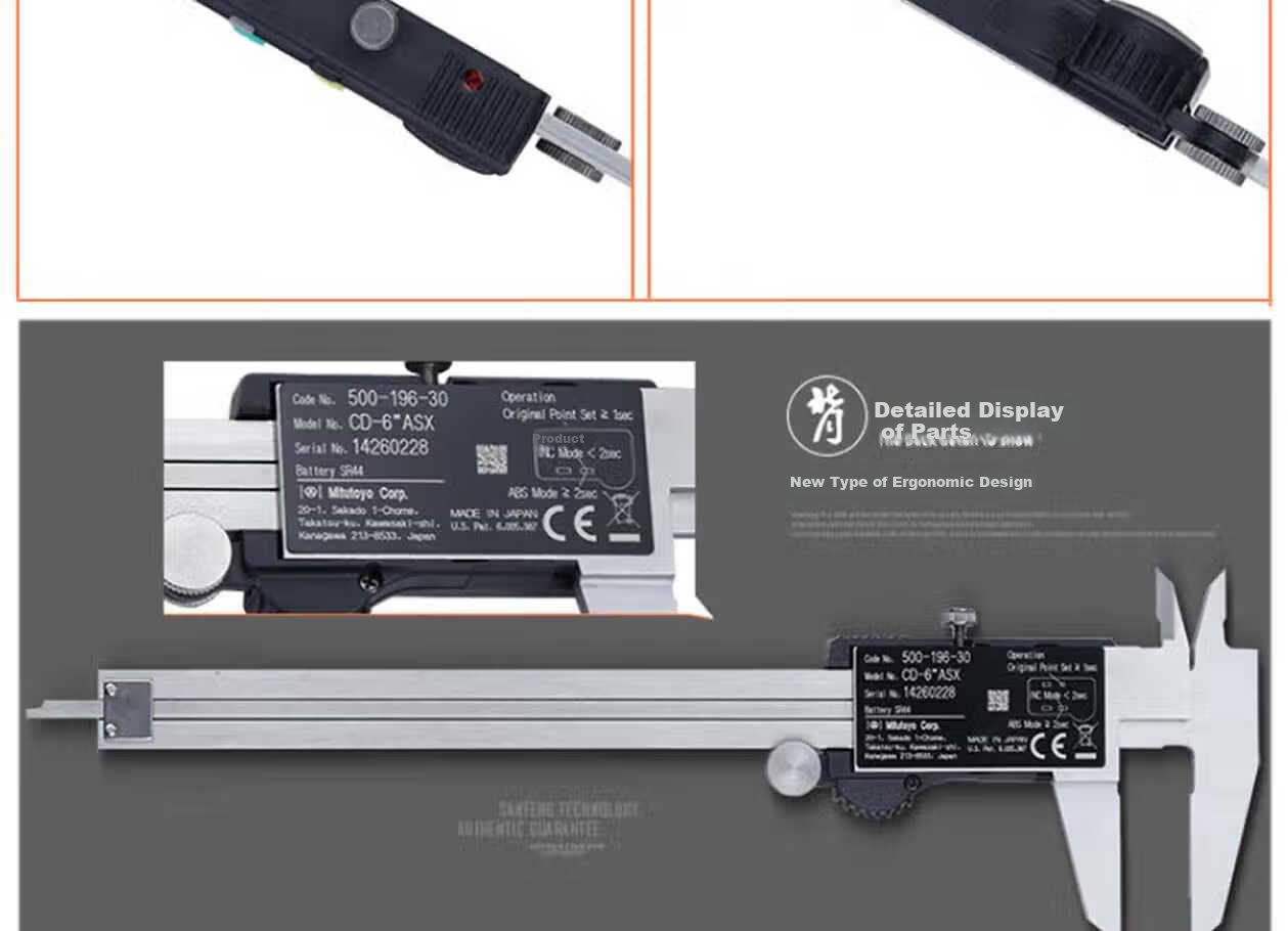 Mitutoyo Digital Caliper, High-Precision Caliper, Vernier Caliper, Imported from Japan, 500-151 Metric with Output 18