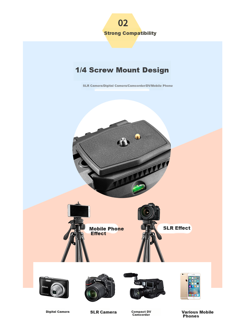 Weifeng WF-3320A Portable Tripod, Mirrorless And DSLR Camera Tripod, Camera And Smartphone Photography Outdoor Live Streaming Night Fishing Light Projector Floor Stand 4
