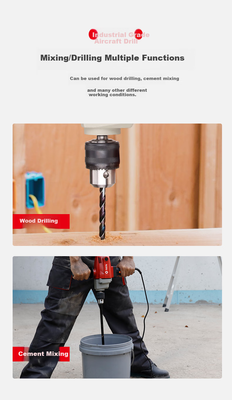 KEN Electric Drill 6816N, Air Drill 1200W, 16mm Chuck, Mixing Drill, Putty, Paint, Cement, Industrial-Grade Mortar Machine 3