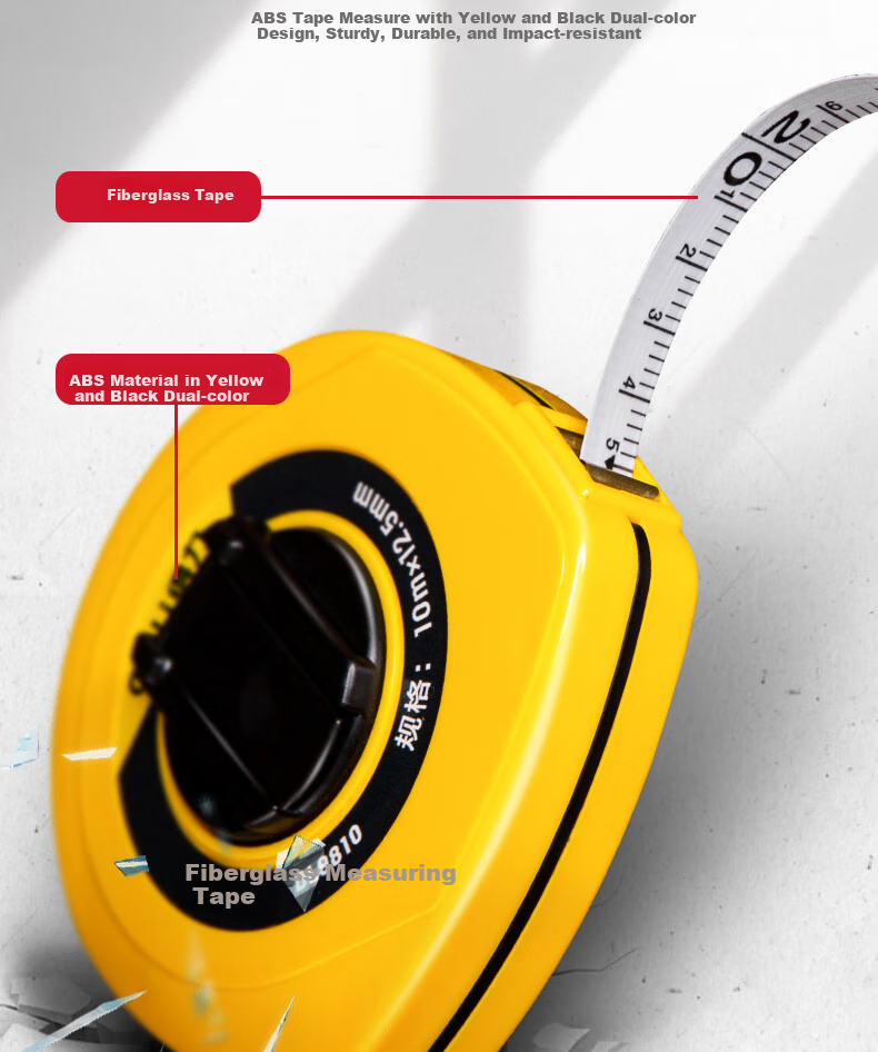 Deli 10-Meter Fiber Tape Measure, Box-Type Playground Roller Ruler, Engineering Measurement Tool, 10 Meters 5