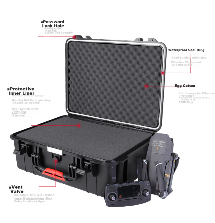 EIRMAI R600 Suitable for DJI Mavic Drone Plastic Protective Safety Case Camera Trolley Case DSLR Camera Box Photography Case Waterproof And Moisture-Proof Case with Standard Foam Padding 11