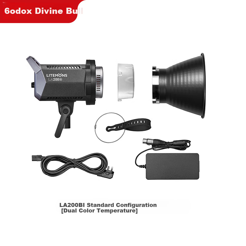 Godox Dual Color Temperature Fill Light, Live Streaming Light LA200BI, Photography Fill Light, LED Live Streaming Light, Anchor Beauty Light, Shooting Recording Studio Constant Light Photography Light