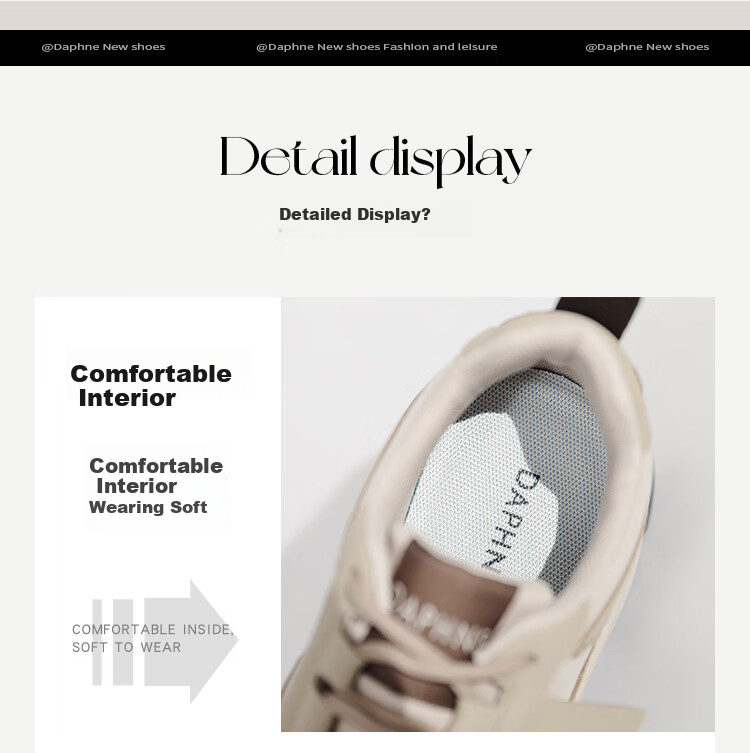 DAPHNE Chunky Dad Sneakers for Women, Versatile Panda Shoes, Color-Block Platform Casual Sports Shoes, Coffee Color, Size 36 7