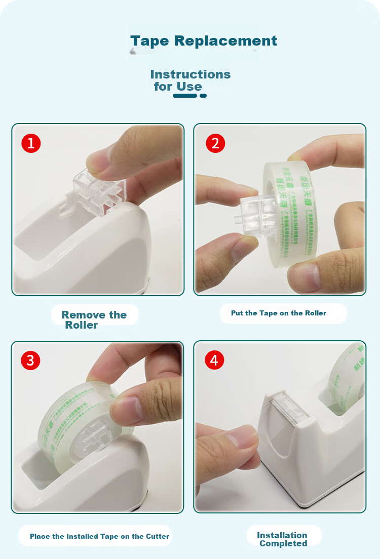 TANGO Tape Dispenser, Width ≤18mm, Sharp Roller, Stainless Steel, Non-Slip Base, Tape Cutter, White 7