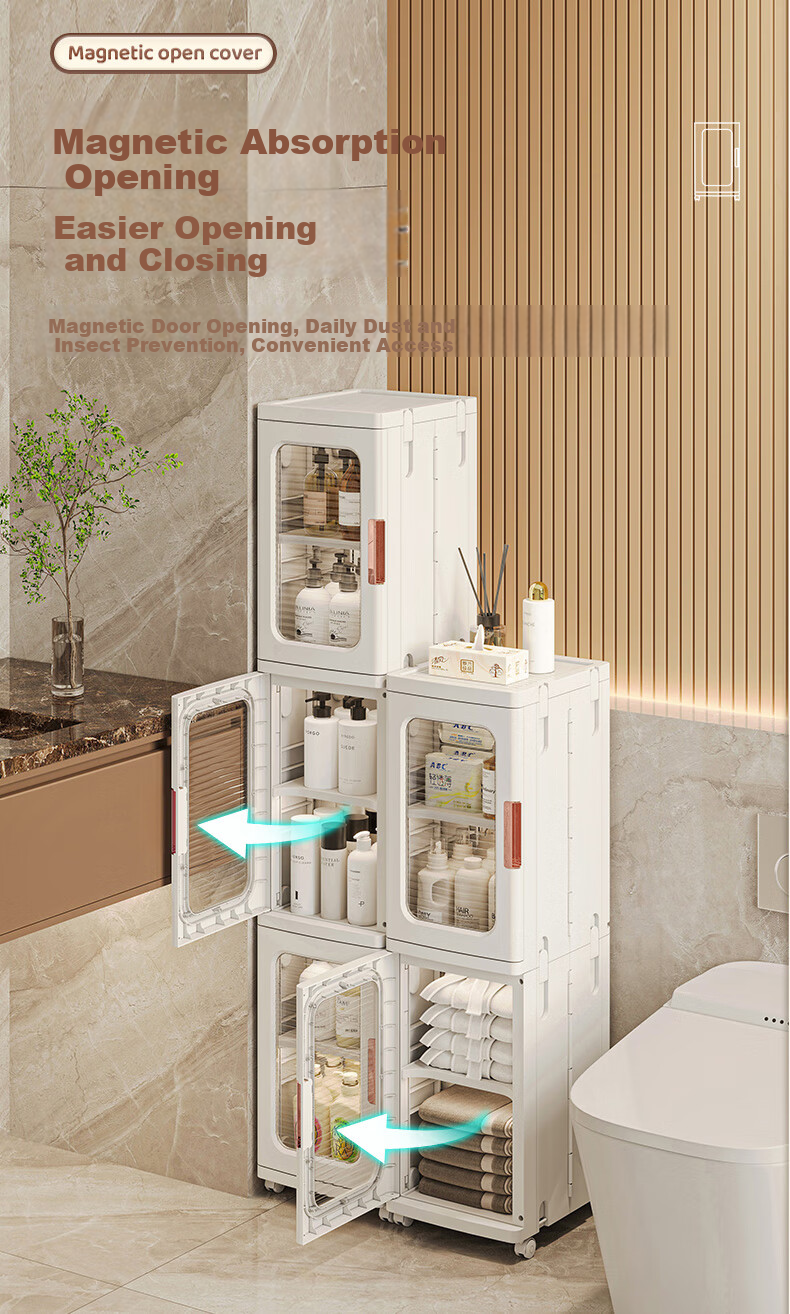 JEKO&JEKO Kitchen Storage Rack, Narrow Cabinet Organizer, Spice Shelf, Multifunctional Trolley, Dish Cabinet, Kitchen Cabinet, 3 Layers 6