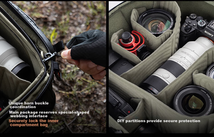 PGYTECH Camera Bag Onepro Dandelion Hiking Photography Bag DSLR Mirrorless Camera Backpack Professional Outdoor Short-Trip Travel Flex Adventure Version 30L Medium Inner Liner Set 11
