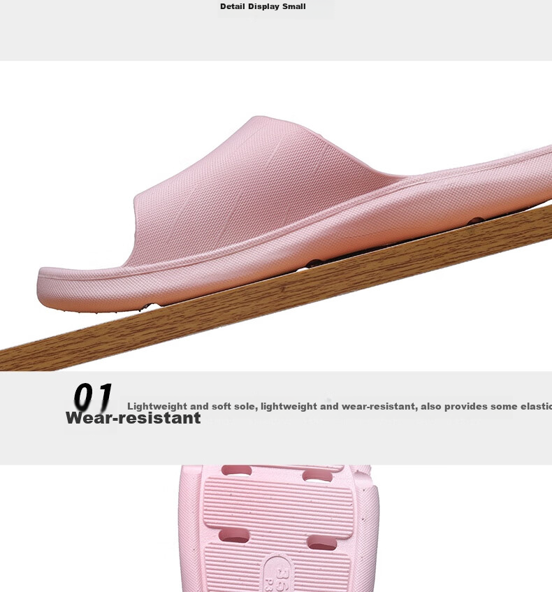 Huameijianbu Couple's Home Slippers, Bathroom Indoor Leak-Proof Quick-Drying Thick Sole Non-Slip Sandals HM3333 Light Blue Size 36-37 4