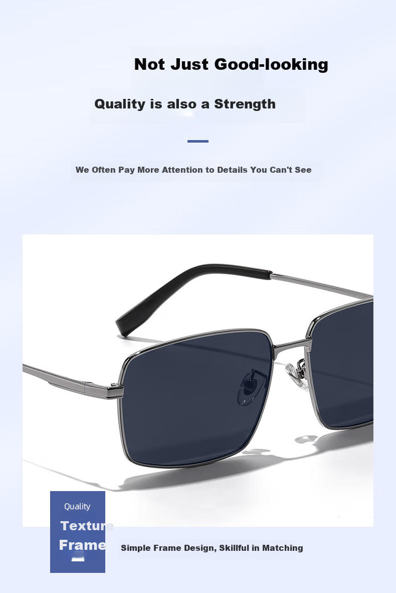 HLA Polarized Sunglasses, Stylish Men's Driving Safety Glasses, Square Frame Eyeglasses for Men, Gift 9