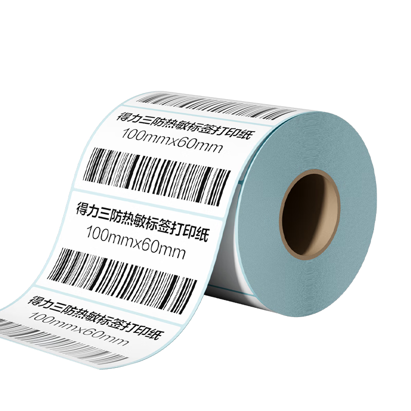 Deli 100*60mm, 700 Sheets*12 Rolls, Mint Sea Triple-Protection Thermal Label Paper, Express Delivery Adhesive Printing Paper, ZG180 [Compatible with 4-Inch Label Makers 888B And Others]