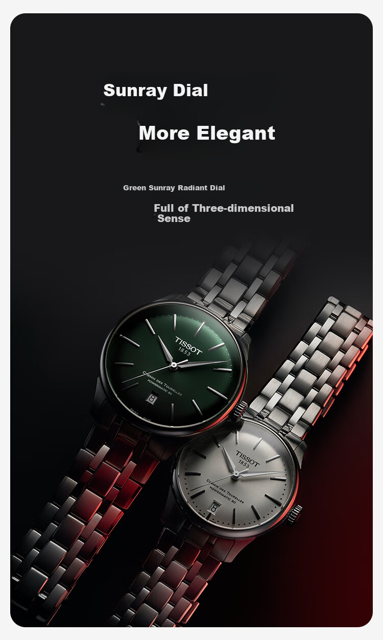 TISSOT New Le Locle Series Men's Watch, Swiss Automatic Mechanical Men's Steel Strap Business Watch, Birthday Gift 6