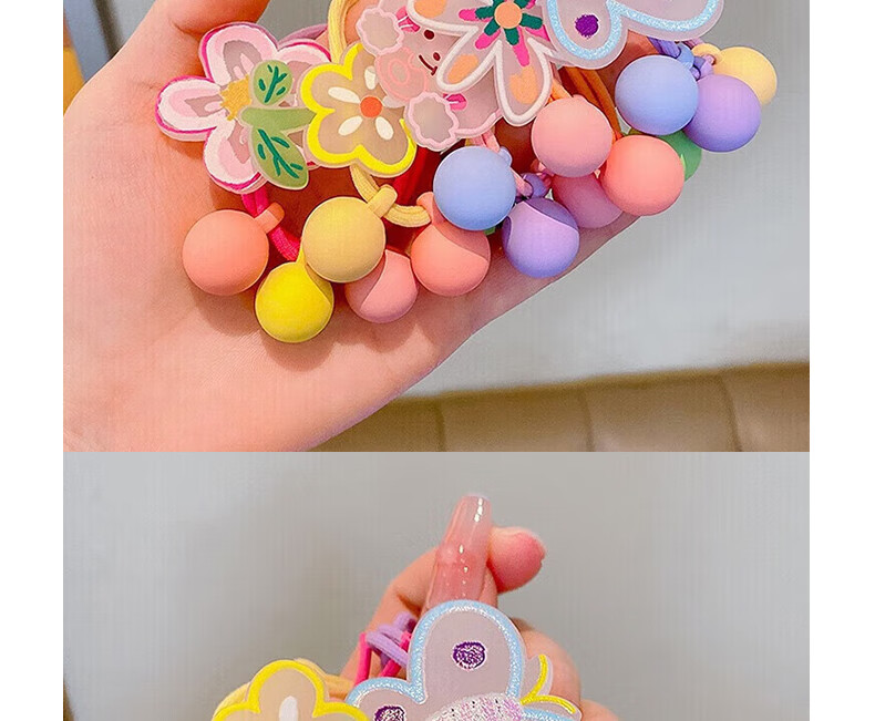 Jiaoxuefei Fresh And Fun Hair Ties, 10 Pieces, Gentle on Hair, Rubber Bands, Fresh And Cute Ponytail Hair Bands for Wome 6