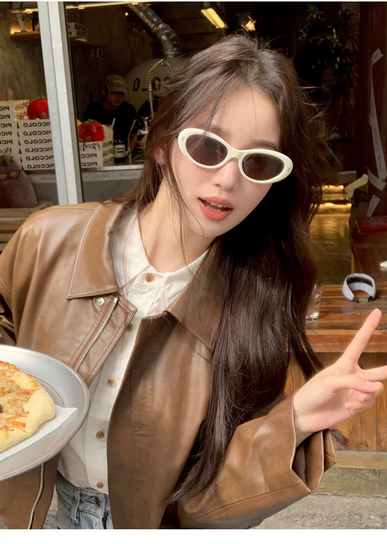 HELEN KELLER [Yeyeming] Cat Eye Sunglasses, Black Retro Oval Sunglasses for Women And Men, Trendy Sunglasses HK707H01 6