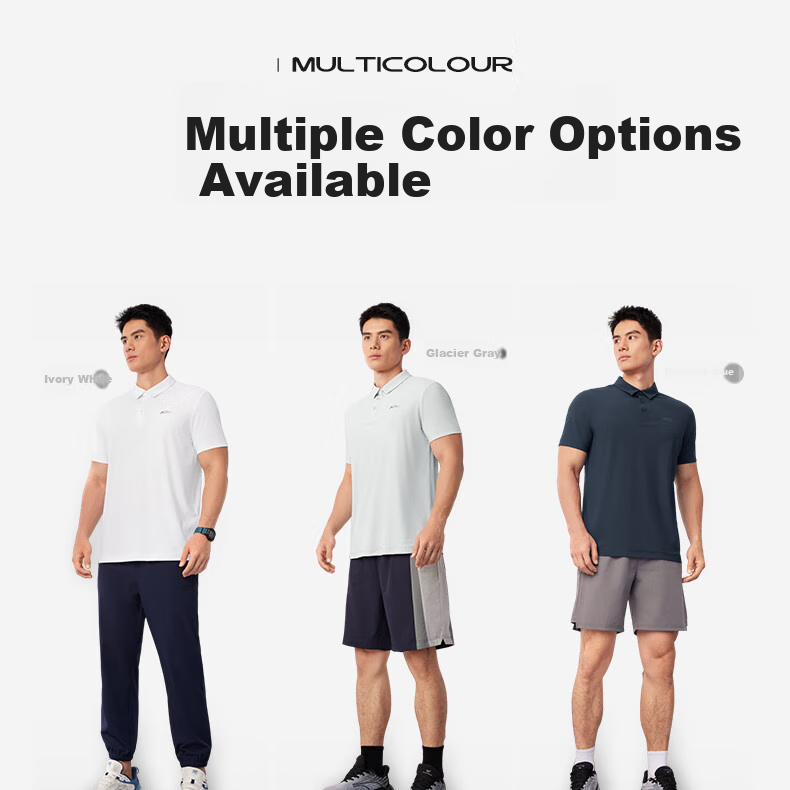 361° Men's Short-Sleeve Polo Shirt for Summer Sun Protection, Loose-Fitting Sports Ice Silk Fitness T-Shirt, Half Sleeve Men's Style 652524103D-8 4