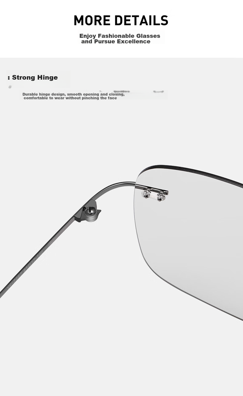 CAPONI Frameless Sunglasses, Photochromic Sunglasses for Men, UV Protection, High Beam, Polarized, Day And Night Driving, Specialized Night Vision Glasses 4
