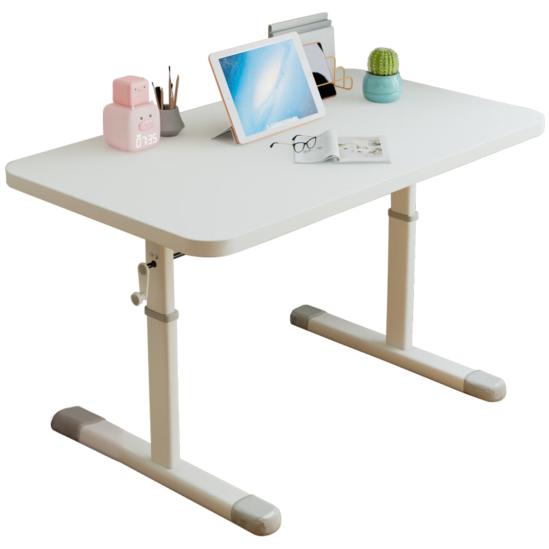 Zhuobo Computer Desk Adjustable Height Desk Study Desk Student Writing Desk Long Table BZ07 White 120*60cm