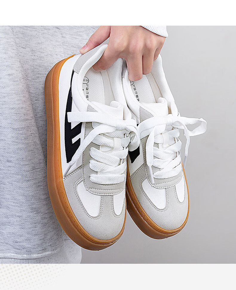 Huili Official Women's Shoes, Spring Sneakers for Women, 2026 New Style Simple Versatile Dexun Shoes for Women, Black And White, Size 35 5