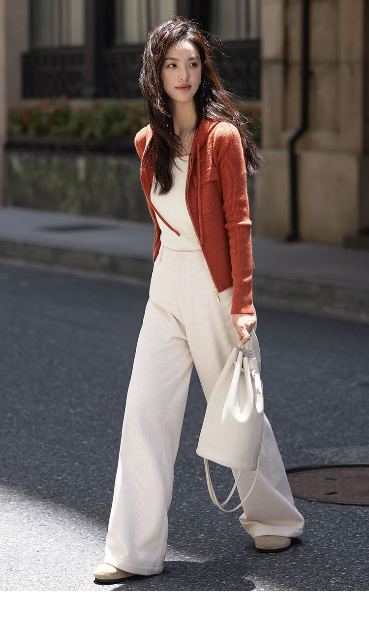 Dme [Hooded Zip-Up Knit Top], Spring And Autumn, Button-Up Collar Design, Long-Sleeve Knit Sweater for Wome 10