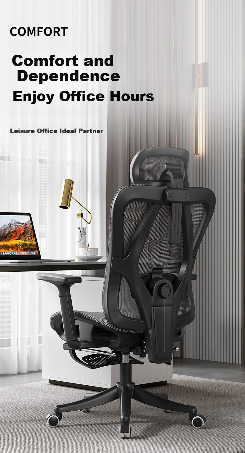 BECAUSES Ergonomic Chair, Multifunctional Adjustable Nap Reclining Computer Chair, Comfortable Office Chair for Long Sitting, Gaming Chair 0815T 1