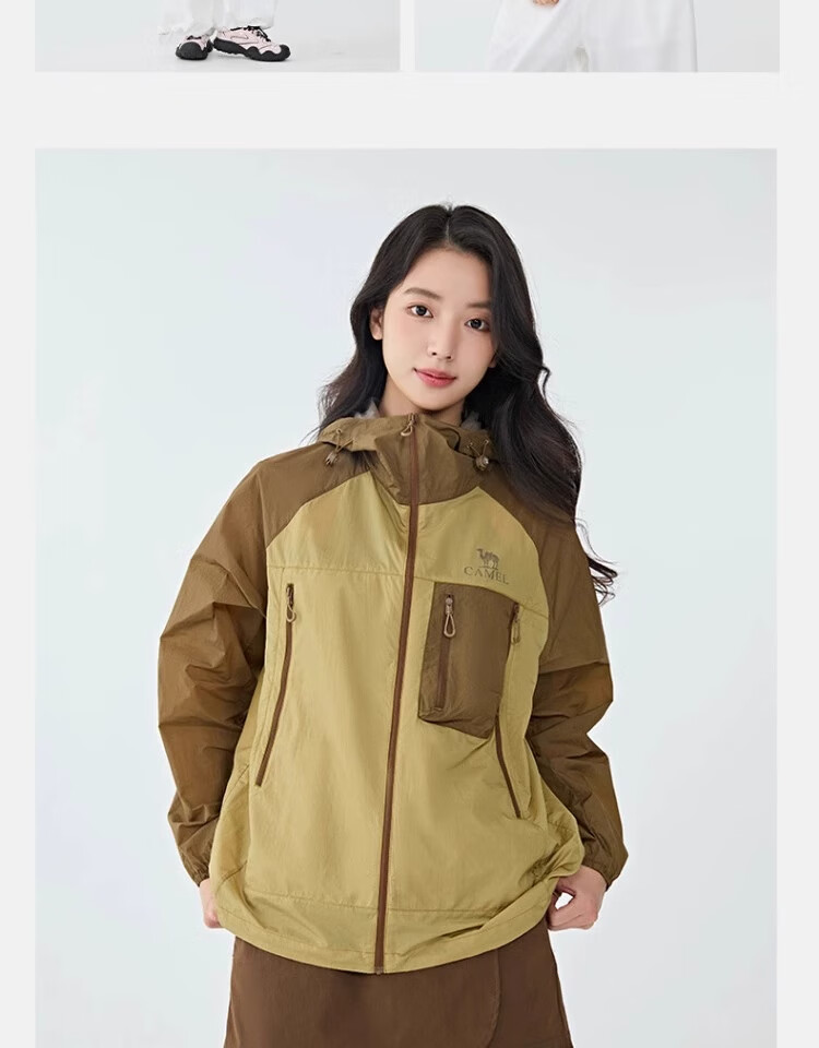 CAMEL [Wang Junkai's Same Style - Muguang V+] Sun Protection Clothing, Spring/summer 2025, Cool And Breathable, Couple's Original Yarn Sun Protection Garment, XS 16