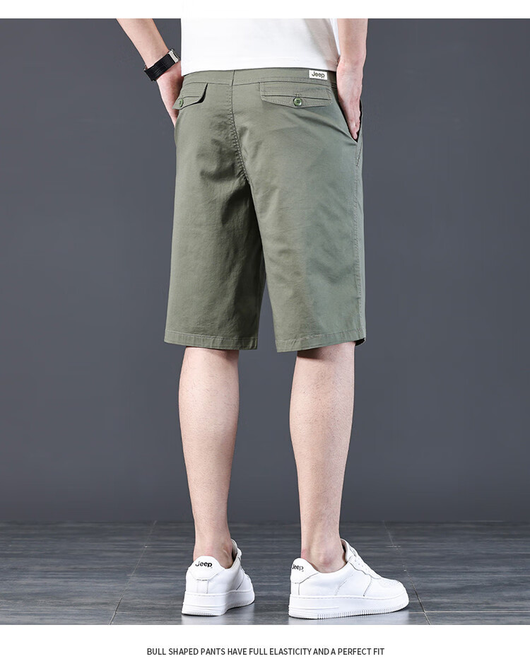 JEEP High-End Lightweight Five-Pocket Casual Shorts for Men, New Summer 2026 Business Loose Straight-Leg Mid-Length Pants for Me 8