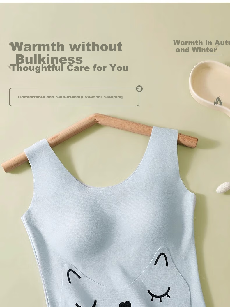 YUZHAOLIN Children's Thermal Vest for Girls with Chest Pads, Seamless Wool Silk Bra for Puberty Girls Aged 9-12 And 16 11