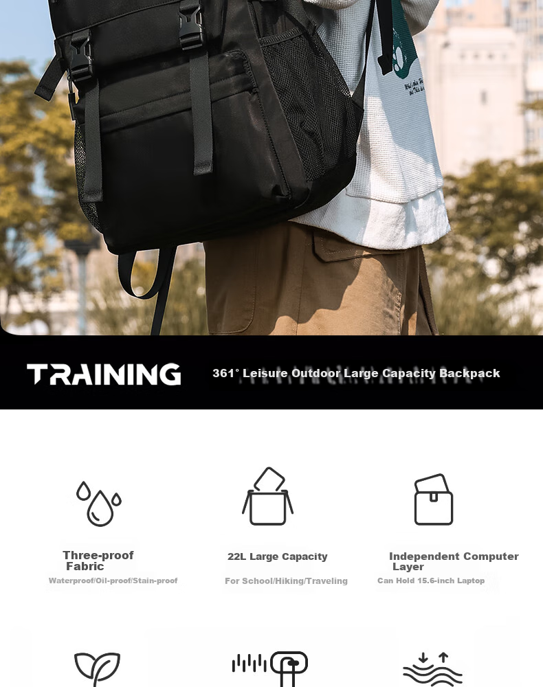 361° Backpack for Men And Women, Large Capacity Business Travel Backpack, Lightweight Water-Resistant School Bag for Middle And High School Students, Black 2