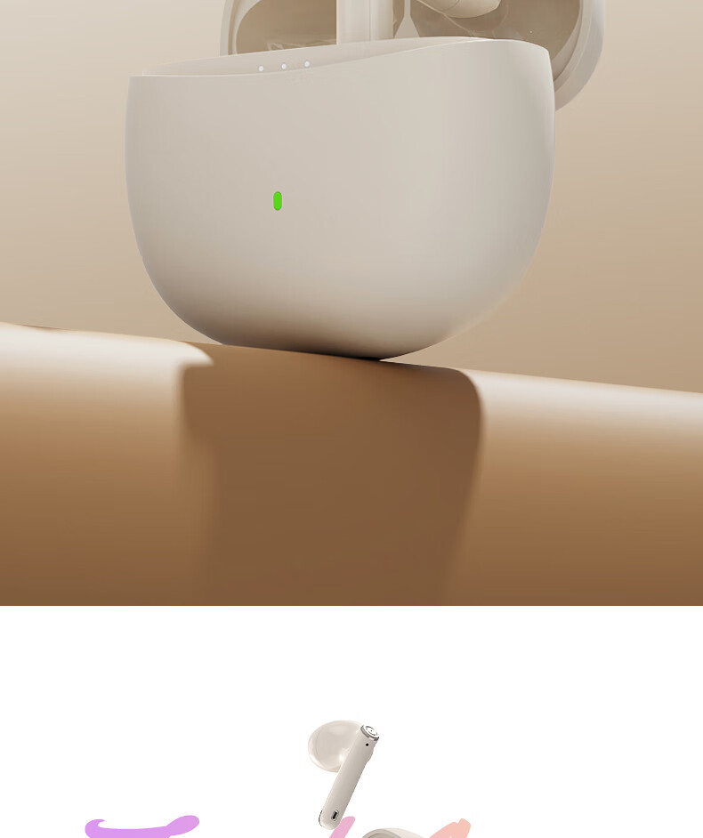 IKF Find Air5 LDAC True Wireless Bluetooth Earbuds Music Sports Semi-In-Ear Gaming Low Latency Dual Host Bluetooth 6.0 Classic White 5