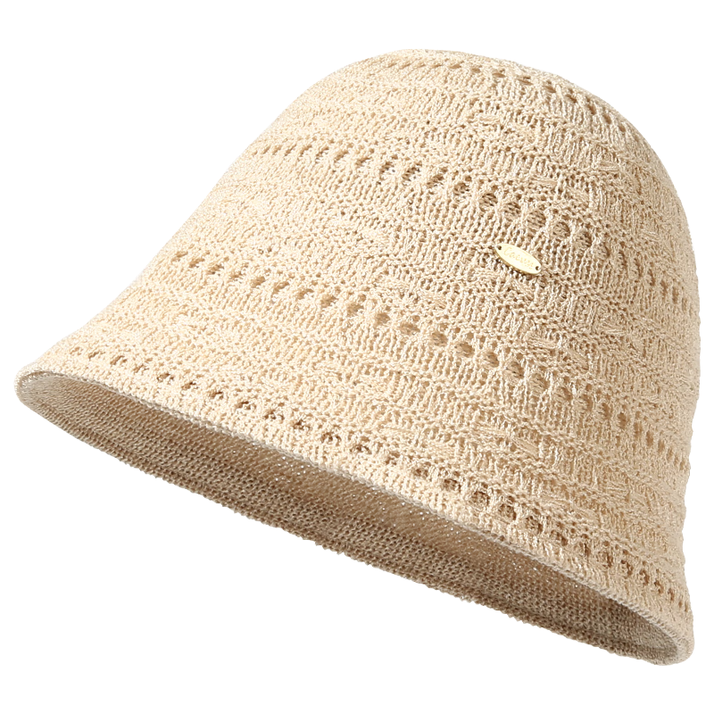 CACUSS Women's Summer Sun Hat, UV Protection, Beach Fishing Hat, Foldable Hat for Seaside, Beige