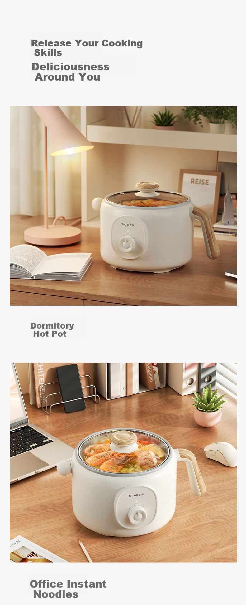 Xiaozhi 2L Electric Cooking Pot, Low-Sugar Rice Cooker, Electric Hot Pot, Small Electric Pot, Dormitory Steamer, Instant Noodle And Hot Pot, Smart Computer-Controlled Multifunctional Pot DZG08DT [New Year's Gift] 12