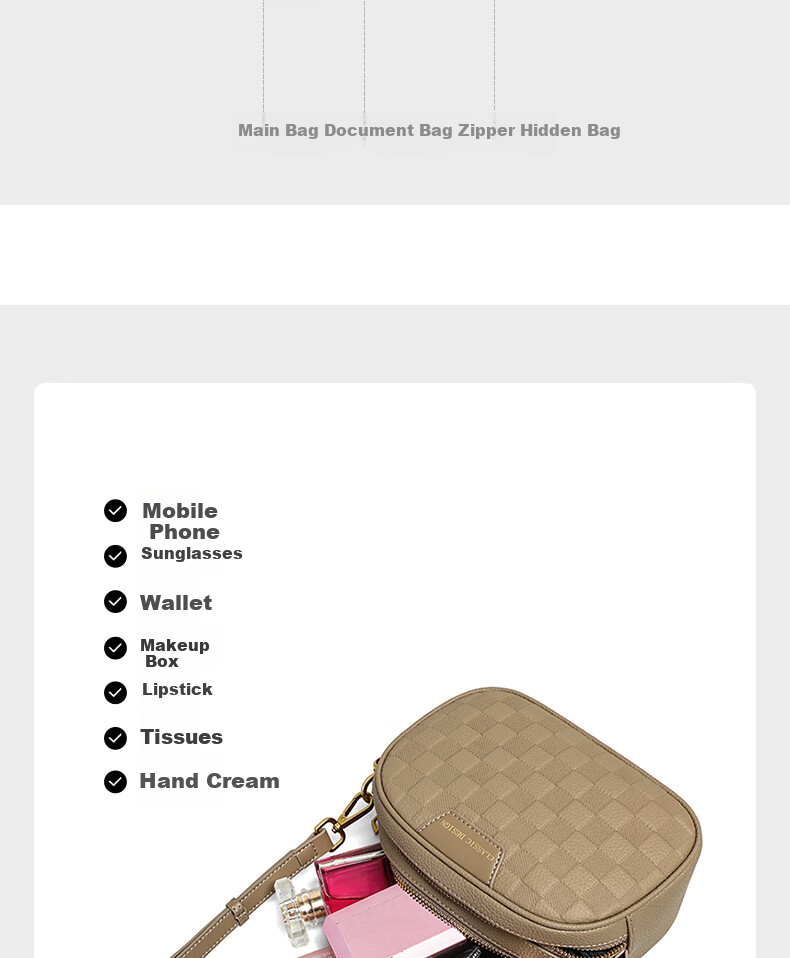 Viney Leather Handbag, Women's Bag, Niche Crossbody Small Bag, Light Luxury Brand Shoulder Bag, Practical Birthday Mother's Day Gift for Mom 5