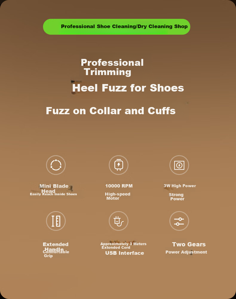 Zhigan Mini Fur Ball Trimmer for Shoe Heels, Fur Removal Tool, Dry Cleaning And Shoe Repair Shops Specialized Clothing Shaver M52 1